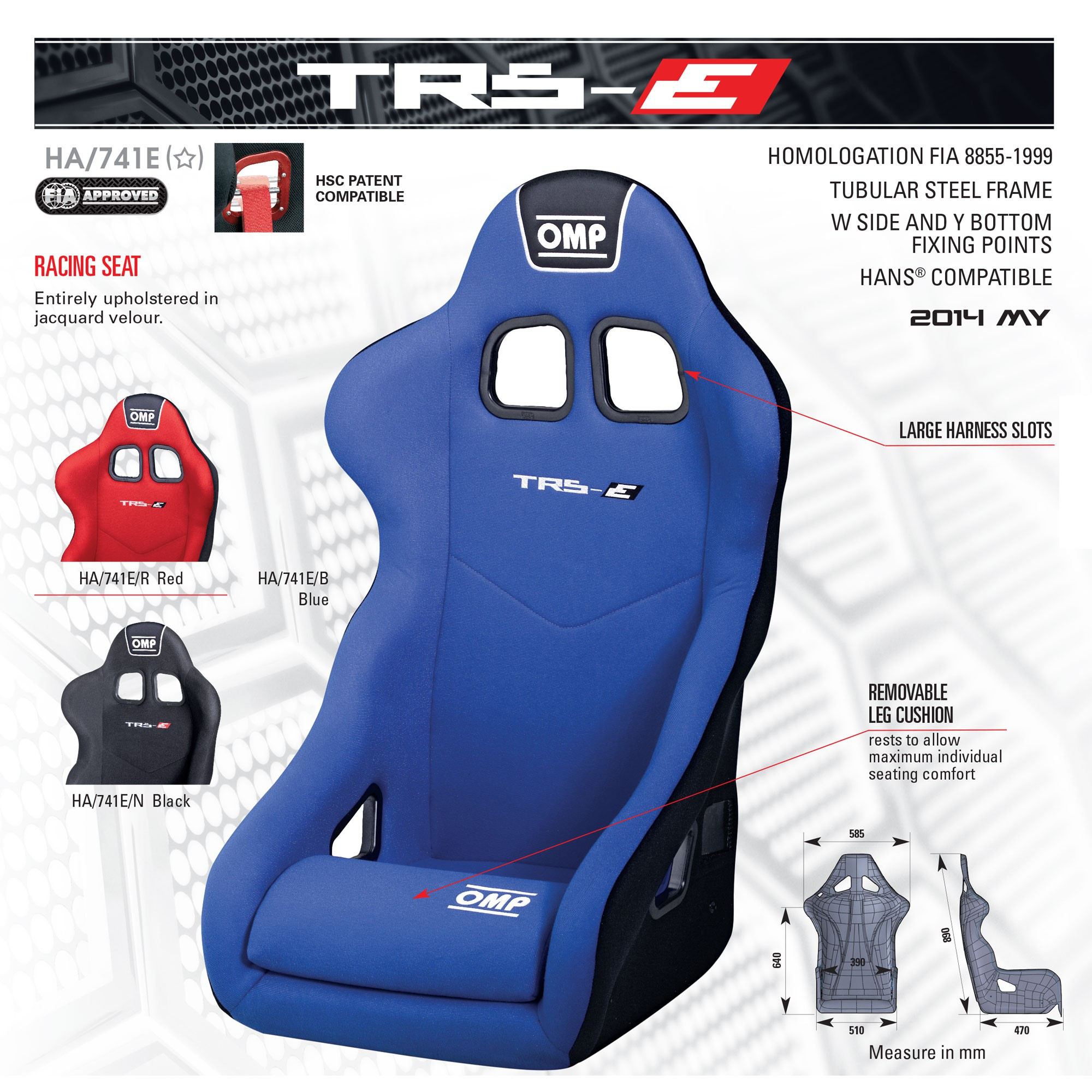 FIA OMP TRS E BUCKET SEAT 1 o ha 741e.b