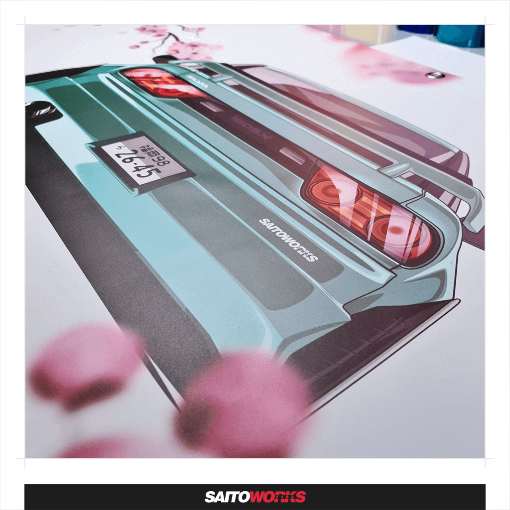 SAITOWORKS Cherry Blossom ‘Sakura 180SX’ JDM Workshop Banner 2 SAITOWORKS Cherry Blossom ‘Sakura 180SX’ JDM Workshop Banner - Image 2