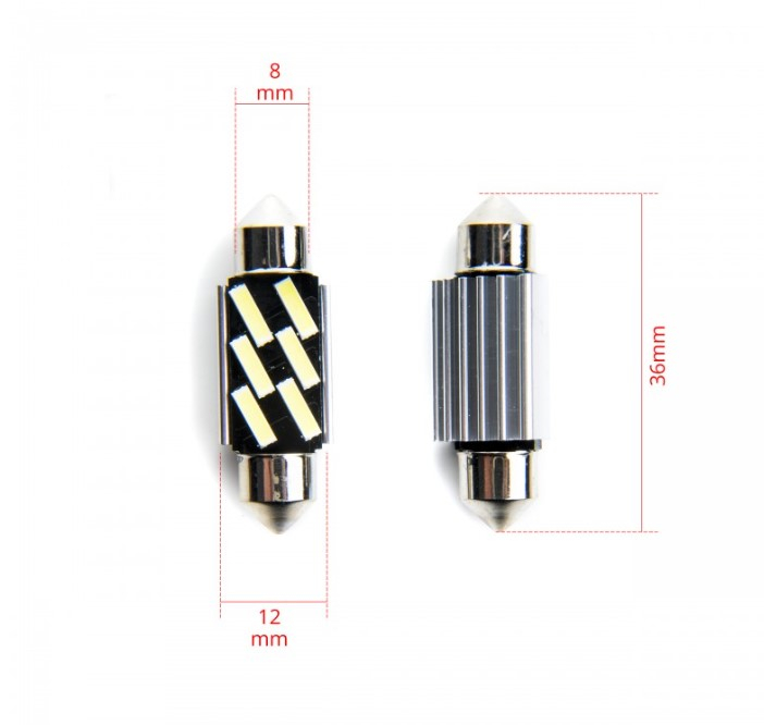 EIN LED C5W 36MM 6 SMD 7020 CANBUS FESTOONS 1 C5W 36MM 6 SMD 7020 CANBUS FESTOONS