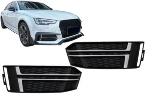 Audi A4 B9 Fog Grilles - RS4 Style (2015-2019)