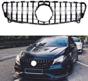 Mercedes A-Class W176 (2015-2018) GTR All Black Grill 6 Mercedes A-Class W176 GTR All Black Grill