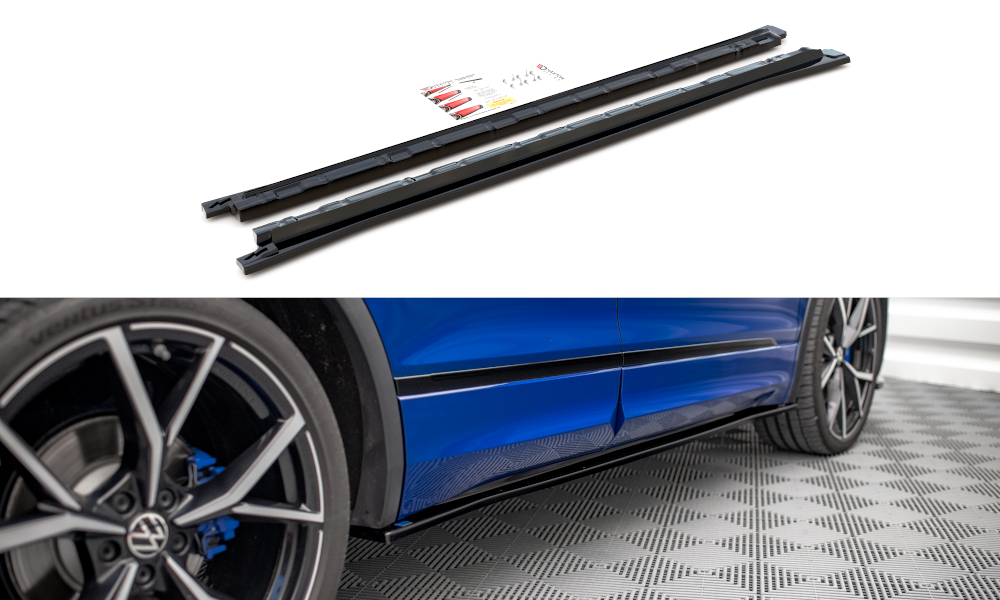Maxton Design VW Tiguan R-Line Side Skirt Extensions - Gloss (Facelift Mk2 2020-2024) 3 VW TI 2F R SD1G