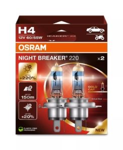 OSRAM Night Breaker 220 H4 Halogen Headlight Bulbs (Twin Pack) 7 OSRAM Night Breaker 220 H4, OSRAM NIGHT BREAKER 220 H4 halogen headlight bulbs twin pack