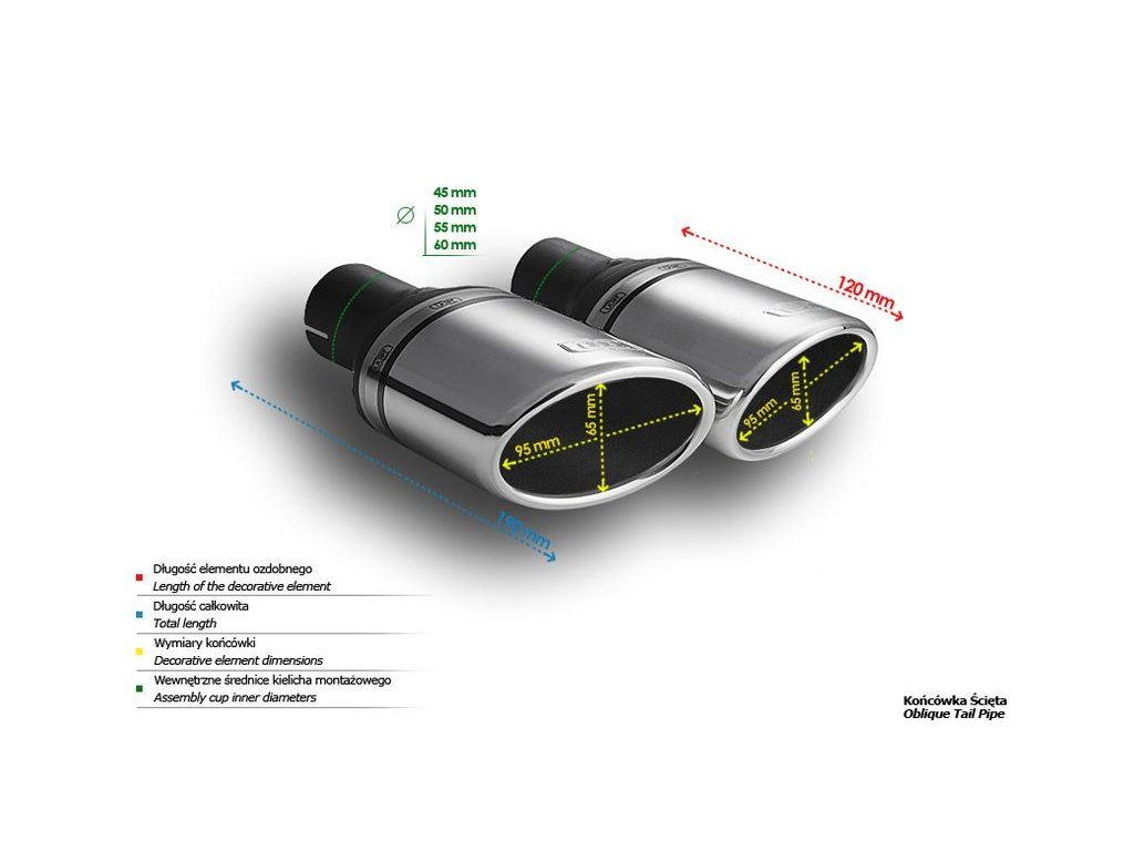 Ulter Oval Exhaust Tip 2 231321 2 ulter sport koncovka vyfuku 1x95x65 mm leva n1 57l