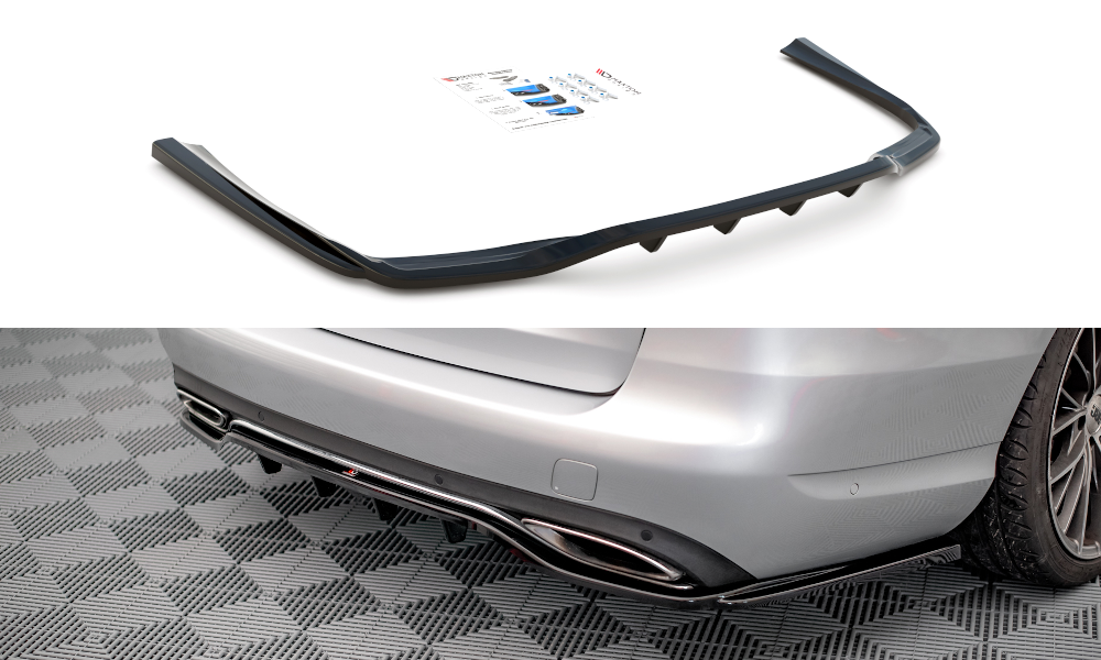 Maxton Design Mercedes-Benz C W205 Central Rear Splitter (With Vertical Bars) (2014-2018) 1 Maxton Design Mercedes Benz C W205 Central Rear Splitter (With Vertical Bars)