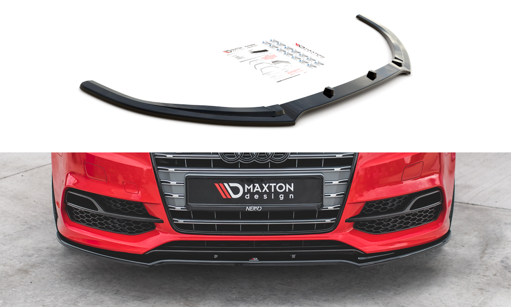 MAXTON Audi a3 13-16 Saloon S-line Front Splitter V2 Gloss (2013-2016) 3 MAXTON Audi a3 13-16 Saloon S-line Front Splitter V2 Gloss