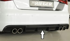 Rieger Audi A3 13-16 S-Line Hatch Rear Matt Quad Diffuser