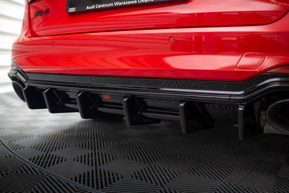 Maxton Design Audi A4 B9 RS4 Avant Diffuser Add On - Gloss Black 3 AU RS4 B9 AV RS1G b