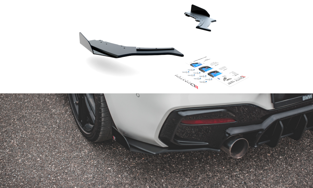 Maxton Design BMW 1 F20 M140I RACING DURABILITY REAR SIDE SPLITTERS V.3 + FLAPS 4 BM1F20FMCNC RSD3B+RSF1G