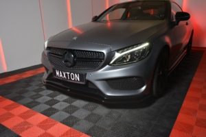 Maxton Design Merc w205 Coupe AMG Line v1 Front Lip - Gloss (2014-2018)