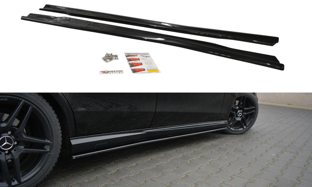 Maxton Design Mercedes E-Class w212 AMG Side Skirt Extensions - Gloss 3 ME E 212 AMG SD1G