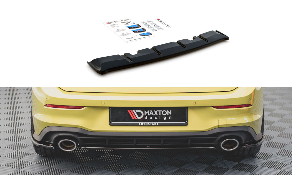Maxton Design VW Golf 8 Gti Clubsport Rear Central Gloss Lip (2020-2024) 1 Maxton Design VW Golf 8 Gti Clubsport Rear Central Gloss Lip