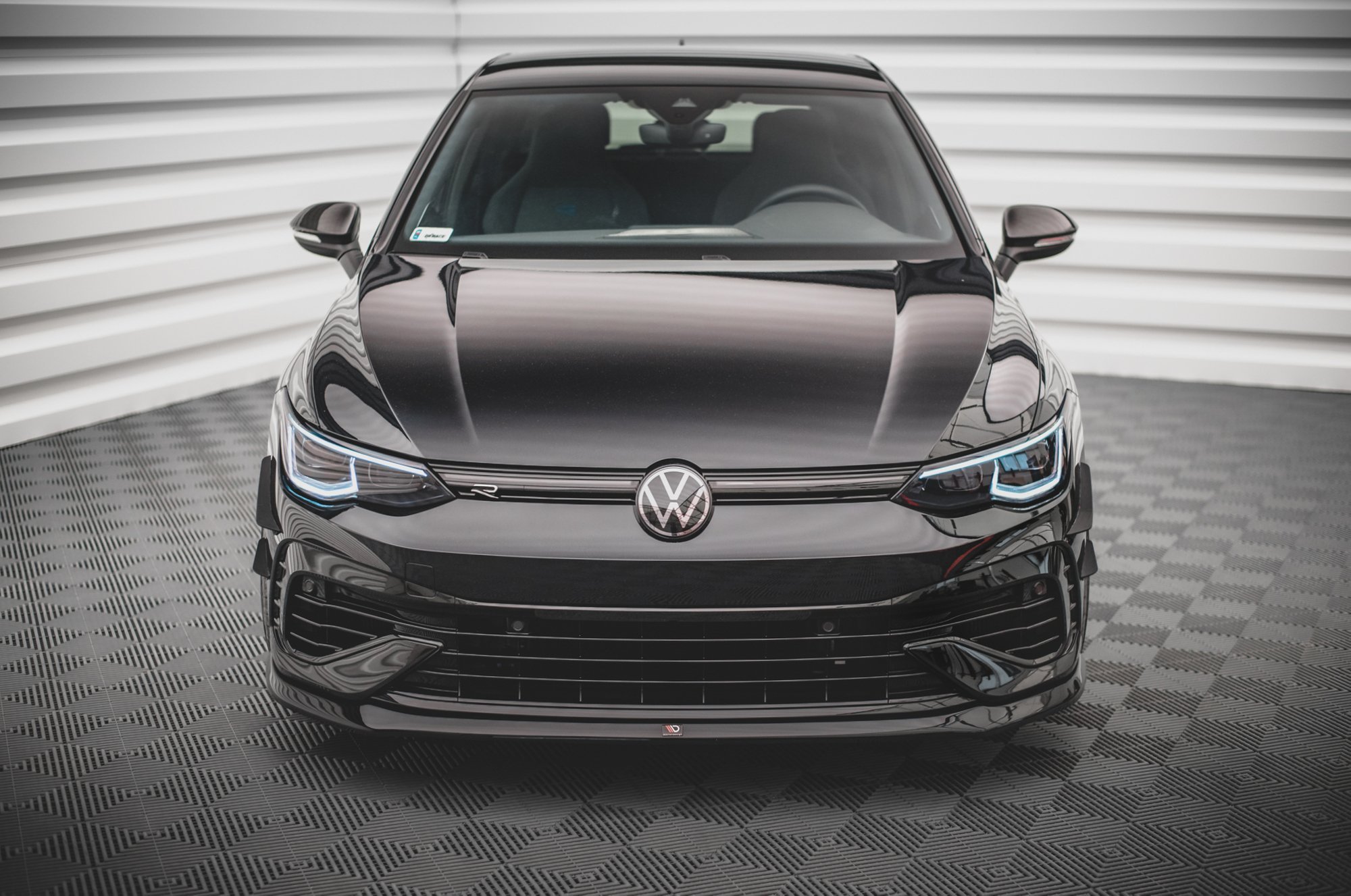 Maxton Design VW Golf Mk8 R v5 Front Lip - Gloss Black (2020-2024) 1 Maxton Design VW Golf Mk8 R v5 Front Lip - Gloss Black