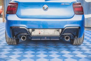 Maxton Design Bmw 1 Series Msport Rear Diffuser - Gloss Single Left & Right Exit (M135i F20 2011-2015)