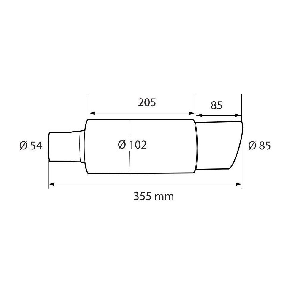 Pilot JAP Style Universal Back Box 85mm Tip Diameter MU-3 3 60066 D 01