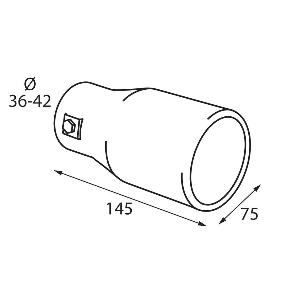 Pilot 75mm Rolled Edge Universal Exhaust Tip TS-35 2 60089 D 01