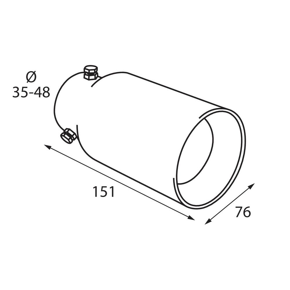 Pilot 76mm Single Exhaust Tip TS-48 2 60099 D 01