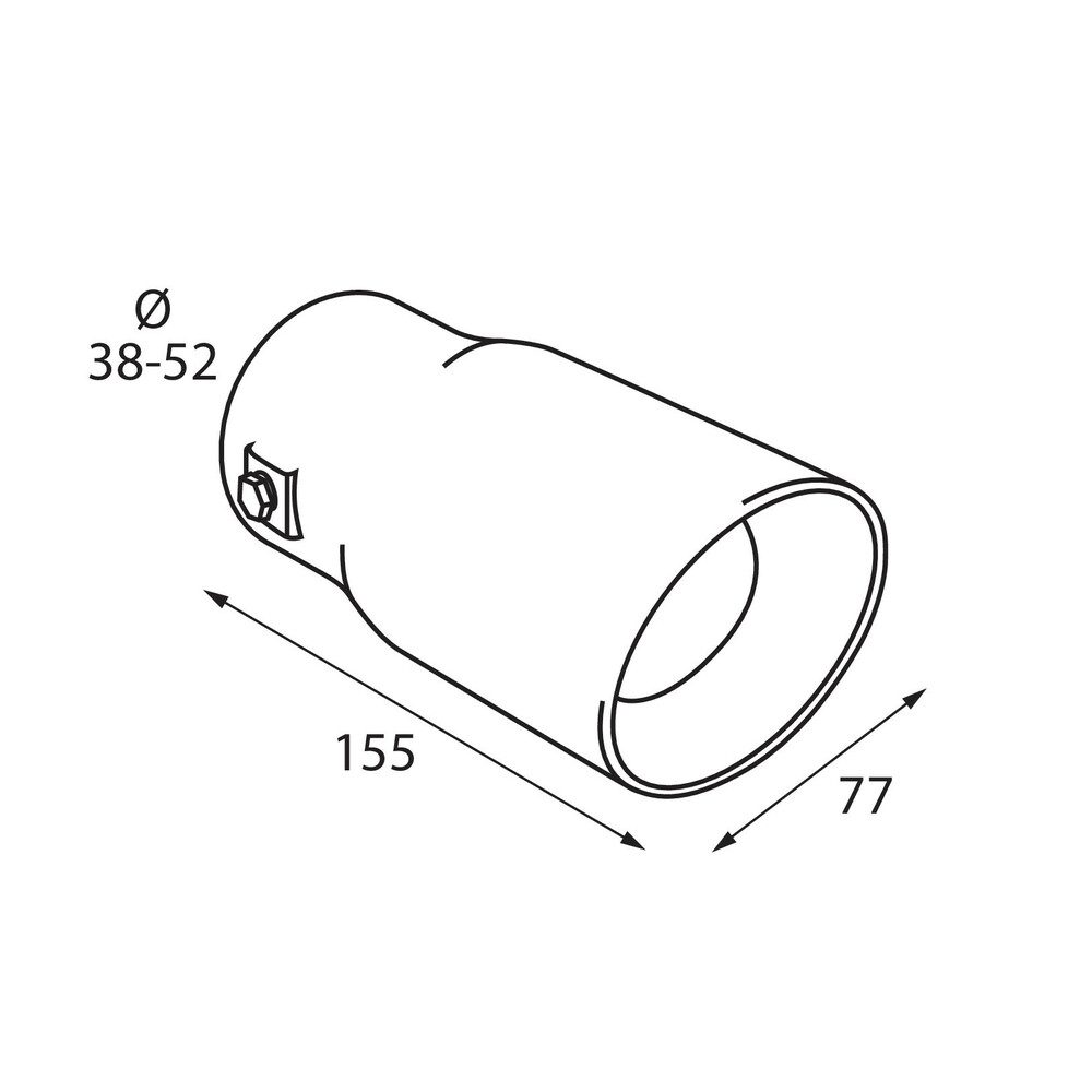 Pilot 77mm Taper Universal Exhaust Tip TS-49 2 60101 D 01
