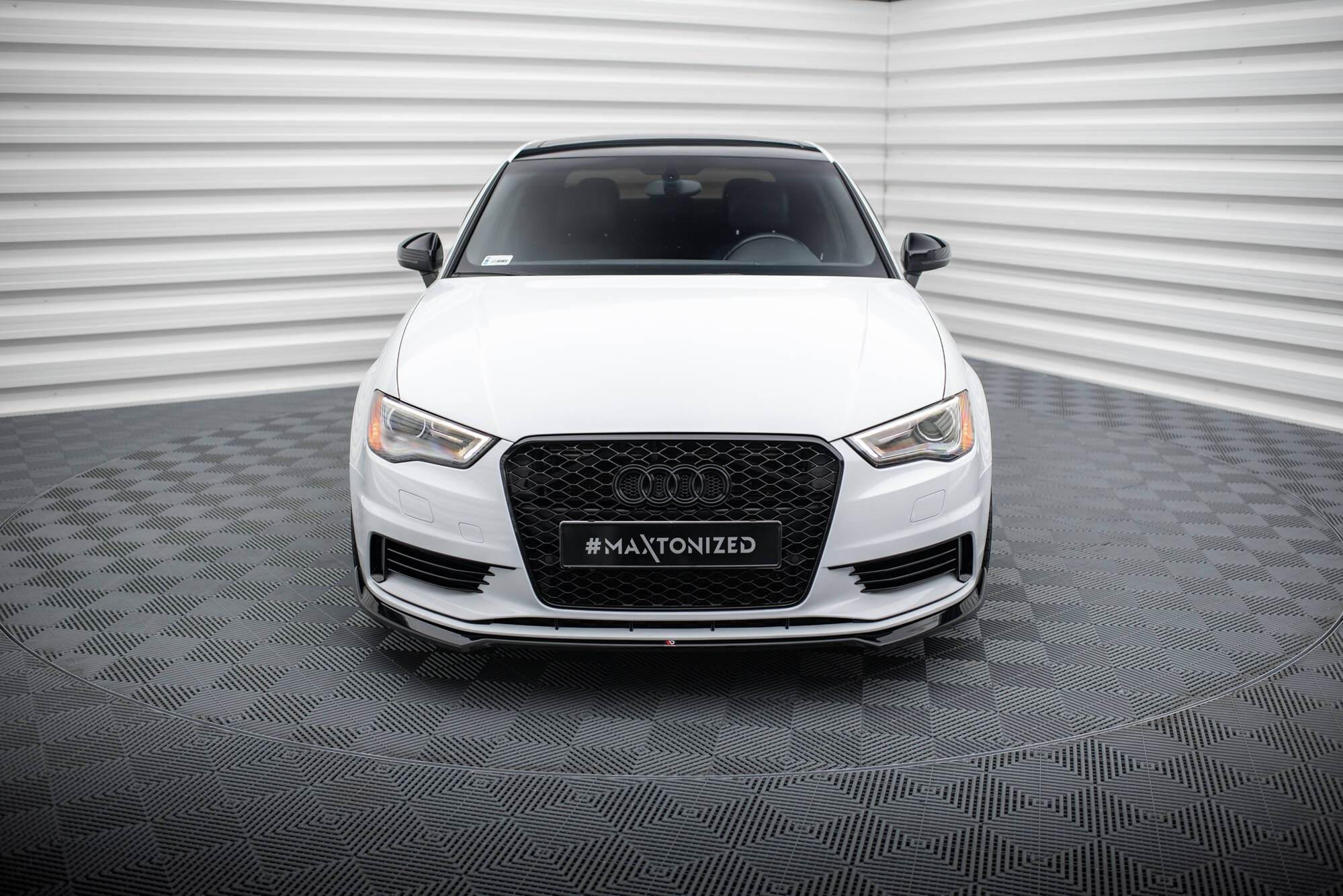 Maxton Design Audi A3 SE Saloon 13-16 v2 Front Lip - Gloss (2013-2016) 4 AU A3 3 S FD2G b