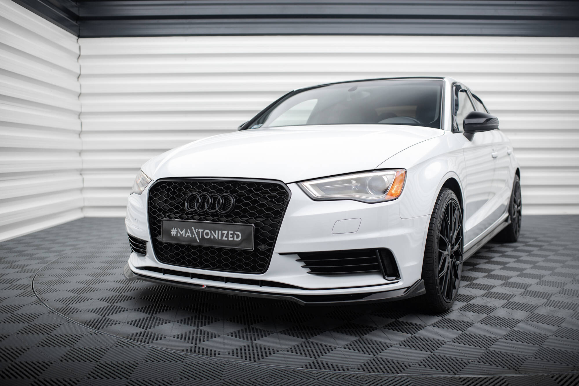Maxton Design Audi A3 SE Saloon 13-16 v2 Front Lip - Gloss (2013-2016) 1 Maxton Design Audi A3 SE Saloon 13-16 v2 Front Lip - Gloss