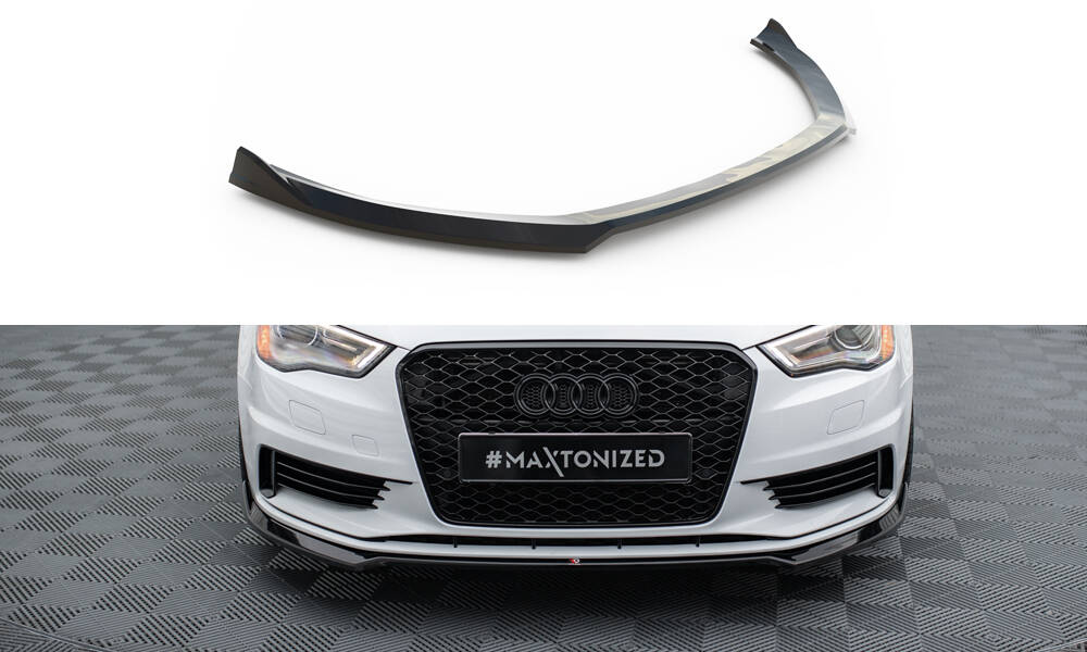 Maxton Design Audi A3 SE Saloon 13-16 v2 Front Lip - Gloss (2013-2016) 5 AU A3 3 S FD2G