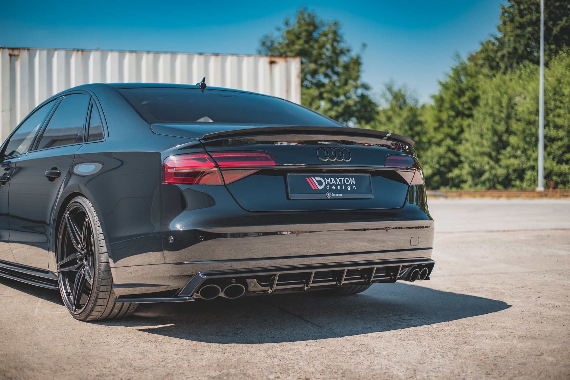 MAXTON DESIGN Audi A8 D4 Rear Diffuser - Gloss (2010-2017) 2 AU S8 D4 RS1G c