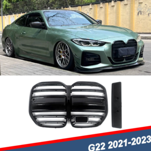BMW 4 Series G22 Black Kidney Grilles - Gloss Black Twin Fin (2021-2023) 19 BMW 4 Series G22 Black Kidney Grilles - Gloss Black Twin Fin (2021+)