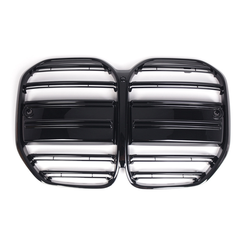 BMW 4 Series G22 Black Kidney Grilles - Gloss Black Twin Fin (2021-2023) 2 G22 2door 2