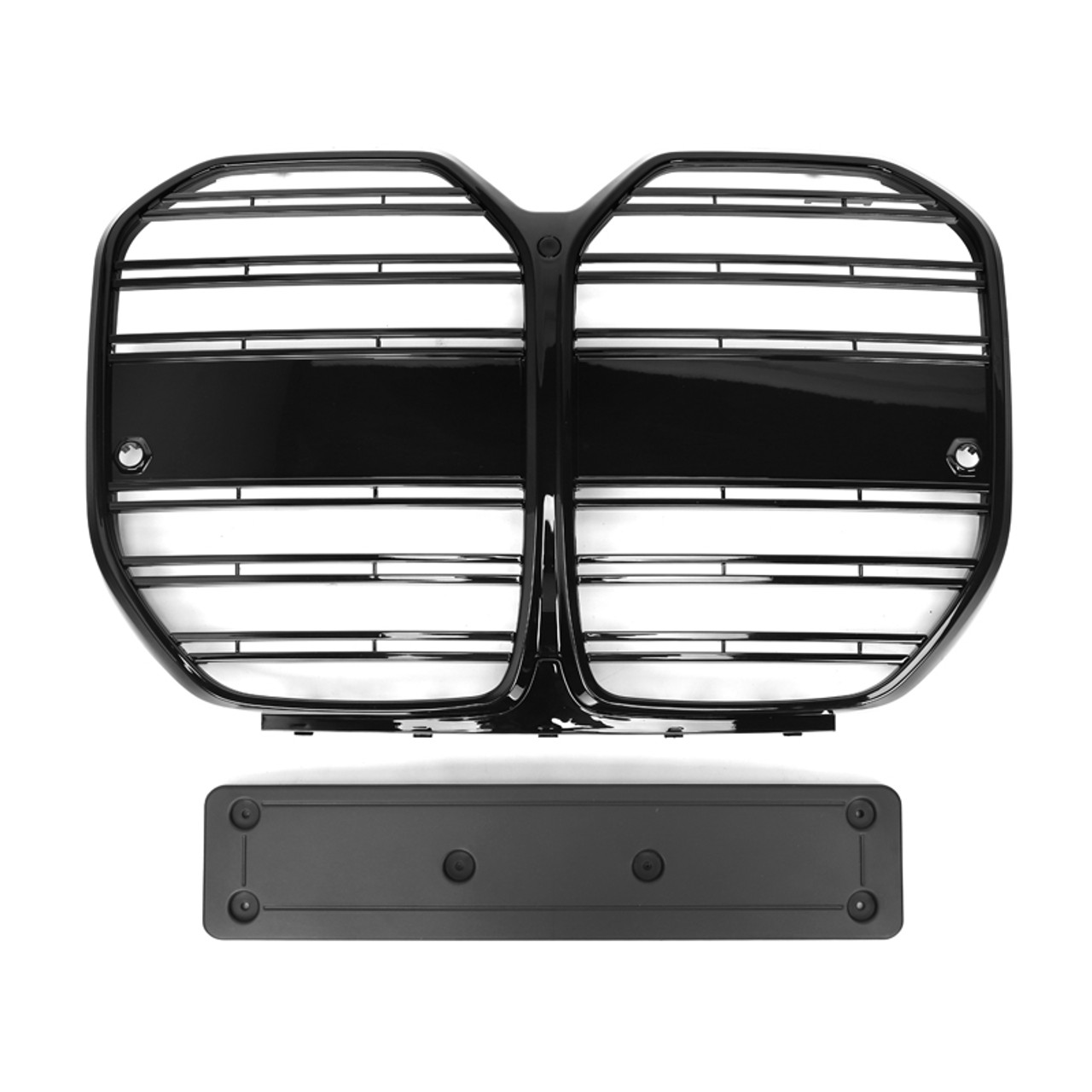 BMW 4 Series G26 Black Kidney Grilles - Gloss Black Twin Fin (2021-2023) 3 G26 4door 1