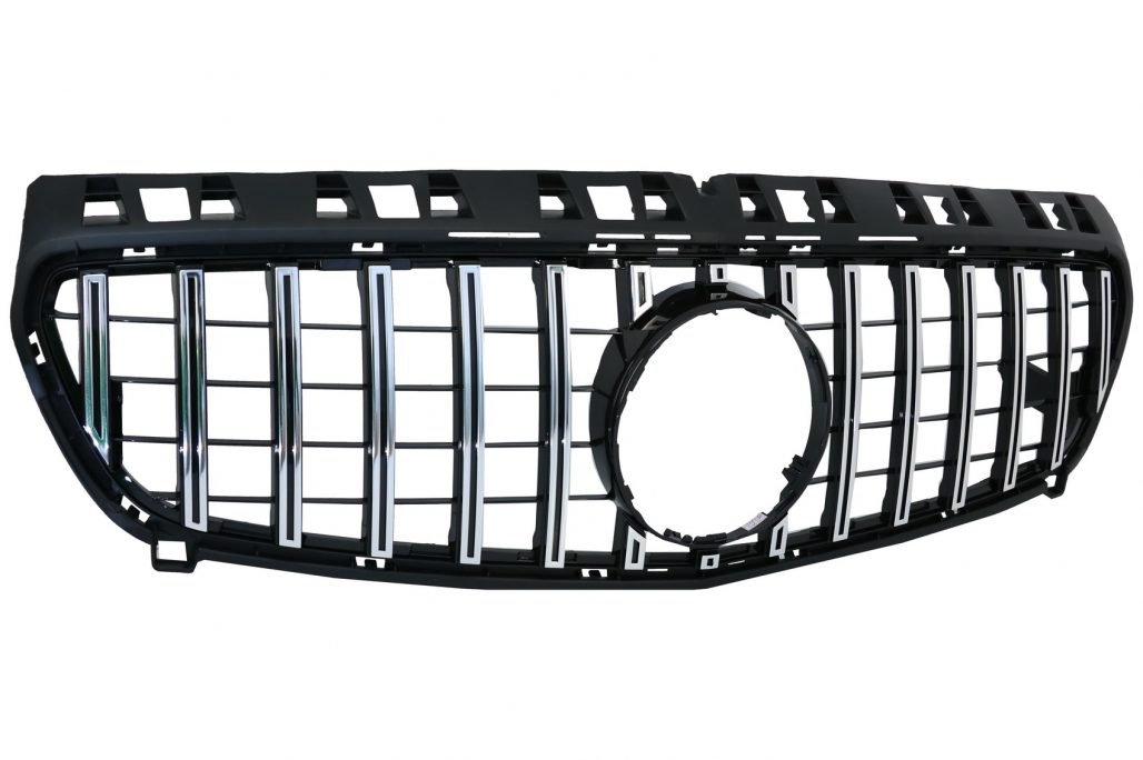 Mercedes A-Class W176 GTR Style Grill Black/Chrome (2012-2015) 1 Mercedes A-Class W176 GTR Style Grill Black/Chrome