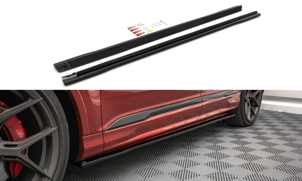 Maxton Design Audi Q7 19+ Side Skirt Extensions - Gloss (2019+) 4 AU SQ7 2F SD1G