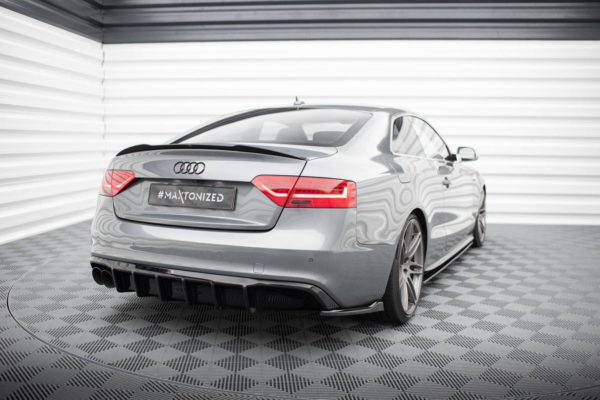 Maxton Design Audi A5 Rear Diffuser - Twin Left Gloss (B8.5 S-Line Coupe/Sportback 2011-2015) 3 eng pl Rear Valance Audi A5 S Line Coupe Sportback 8T Facelift Single side dual exhaust version 20836 1