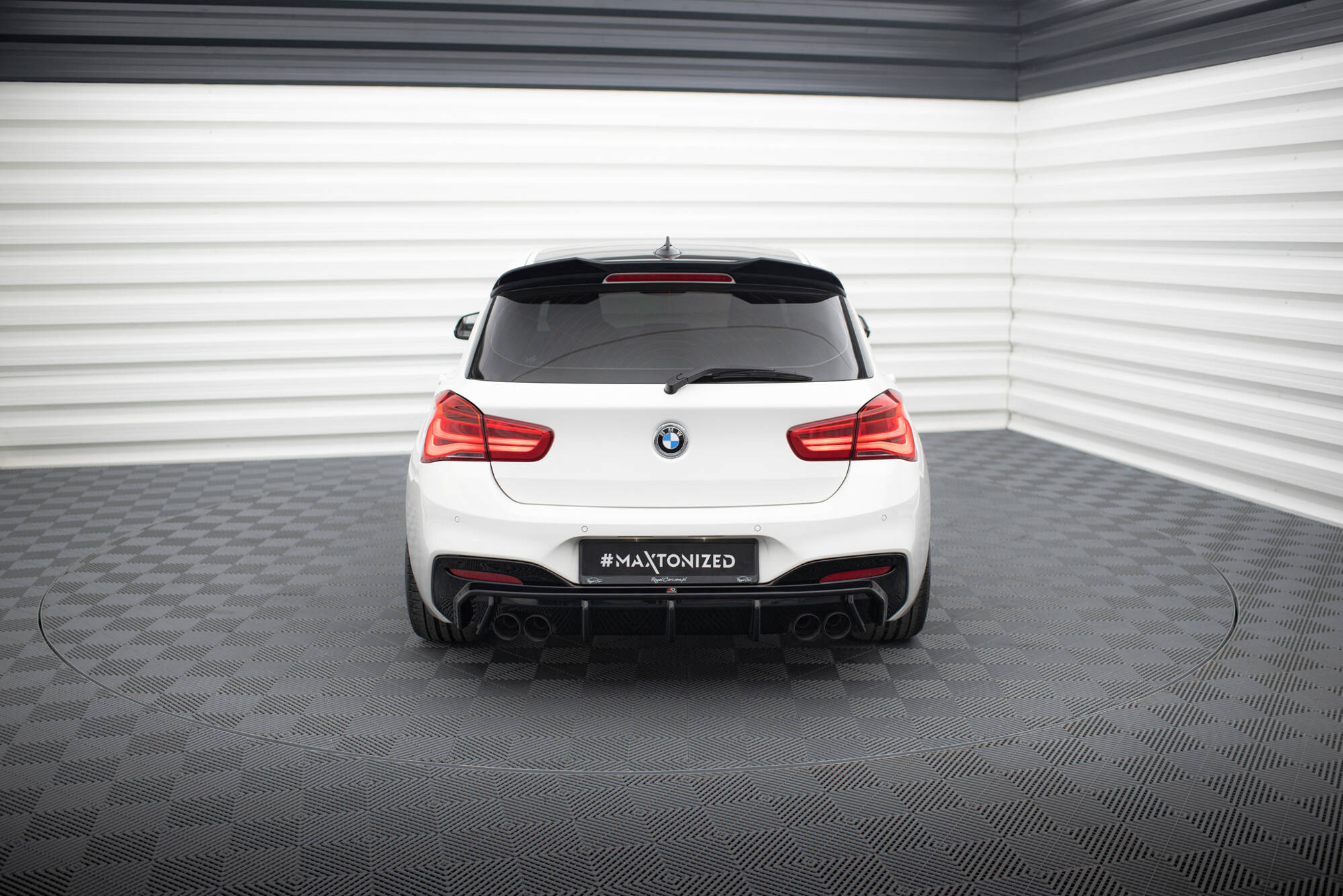 Maxton Design BMW F20 1 Series 15-19 Msport Quad Exit Diffuser-Gloss (2015-2019) 3 eng pl Rear Valance BMW 1 M Pack M140i F20 Facelift Version with dual exhausts on both sides 20842 2