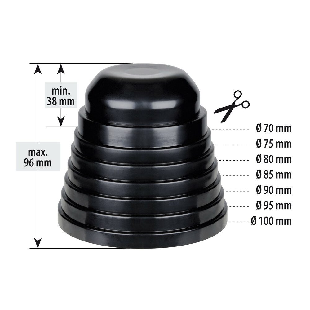 Lampa Headlamp rear cover cap extension - Ø 70-100 mm 1 Lampa Headlamp rear cover cap extension
