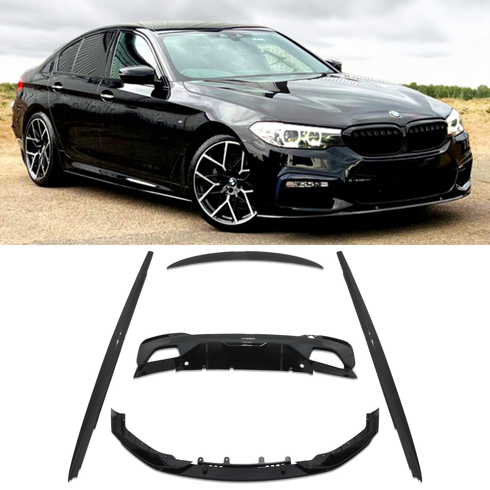 BMW G30 Msport Bodykit Combo - Gloss Black 1 BMW G30 Msport Bodykit Combo - Gloss Black