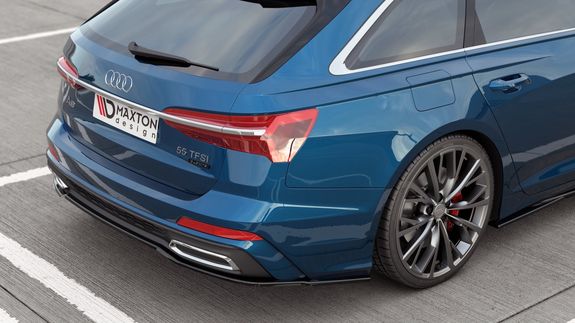 Maxton Design Audi A6 C8 Rear Lip - Gloss (2018-2023) 4 eng pl Rear Splitter Audi A6 S Line C8 10027 6