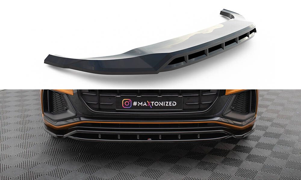 Maxton Design Audi Q8 Mk1 Front Lip v1 - Gloss (2018-2023) 2 Maxton Design Audi Q8 Mk1 Front Lip v1 - Gloss (2018-2023) - Image 2