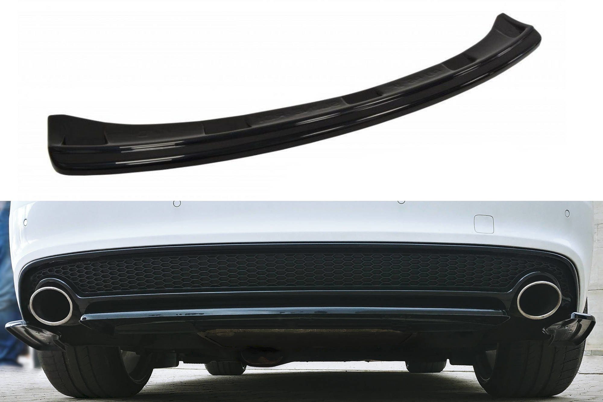 Maxton Design Audi A5 Coupe/Sportback S-Line Rear Center Lip - Gloss (8T 2011-2016) 1 Audi A5 Coupe/Sportback S-Line Rear Center Lip