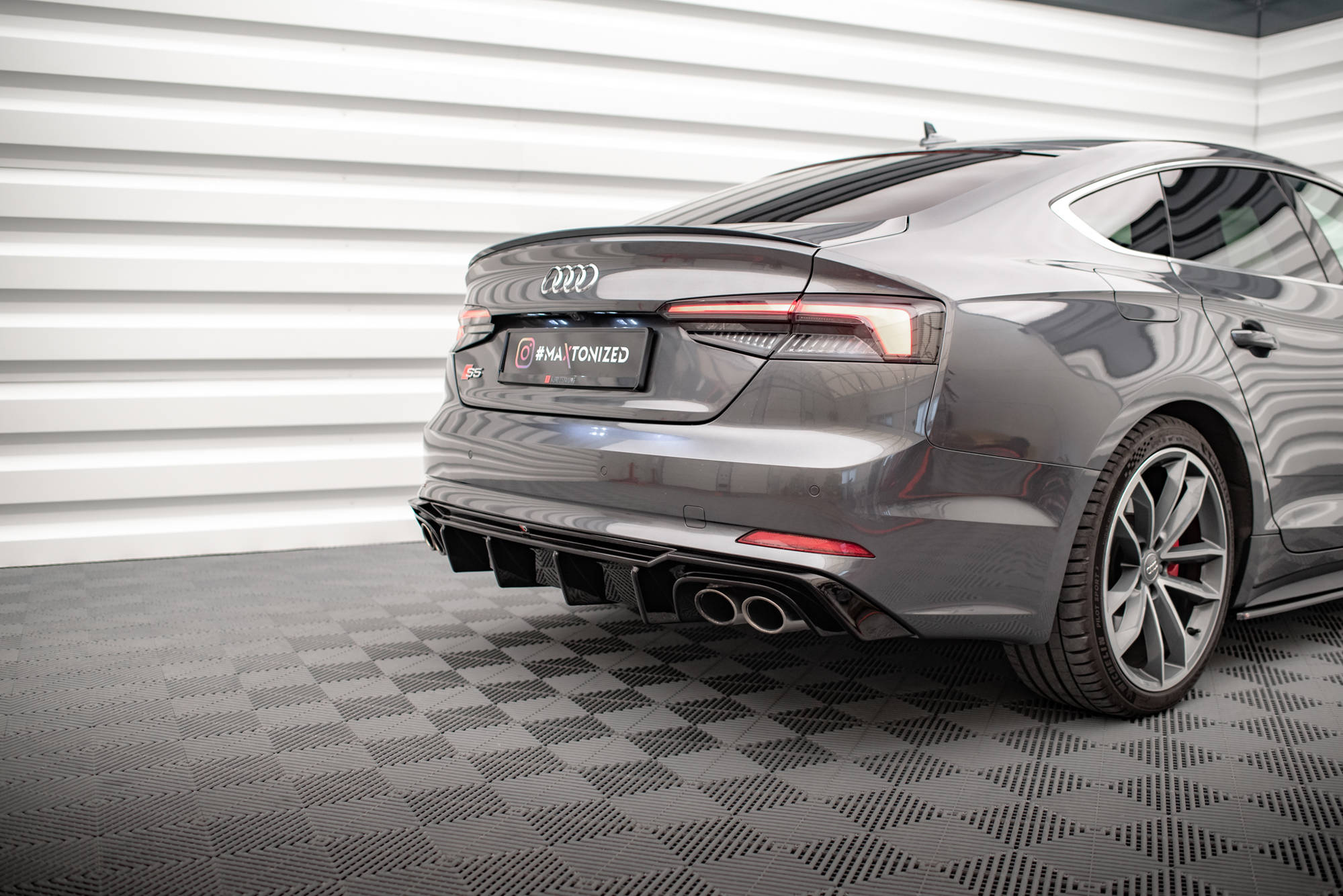 Maxton Design Audi A5 Coupe/Sportback 15+ S5 Quad Rear Diffuser 1 Maxton Design Audi A5 Coupe/Sportback 15+ S5 Quad Rear Diffuser Finished in Standard Black Fits Audi S5 F5 Coupe/Sportback 2017 - 2019