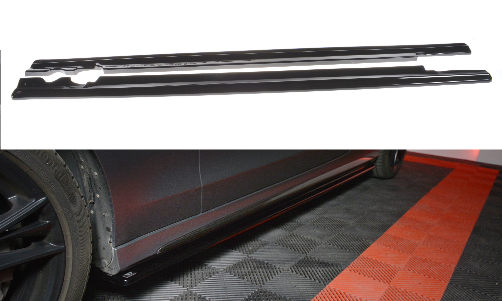 Maxton Design Mercedes C-Class AMG-Line Side Skirt Extensions - Gloss (Coupe W205 2014-2018) 4 Maxton Design Mercedes C-Class AMG-Line Side Skirt Extensions - Gloss (Coupe W205 2014-2018) - Image 4