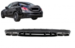 Mercedes C-Class W205 Diffuser & Tips - C63 Style