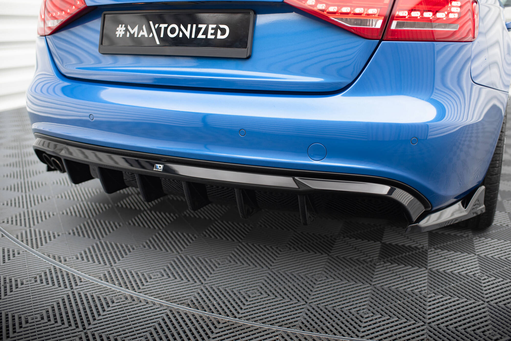 Maxton Design Audi A4 B8 S-line Diffuser - Gloss Twin Left Exit (2008-2011) 1 Maxton Design Audi A4 B8 S-line Diffuser - Gloss Twin Left Exit