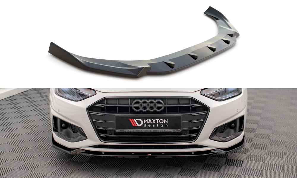 Maxton Design Audi A4 B9 Front Lip v1 - Gloss (Facelift) (2019-2024) 2 Maxton Design Audi A4 B9 Front Lip v1 - Gloss (Facelift) (2019-2024) - Image 2