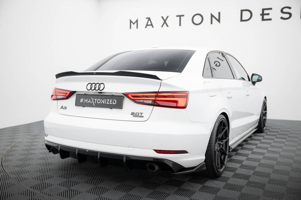 Maxton Design Audi A3 Saloon Rear Diffuser - Single Left & Right Exit Gloss Black (16-20) 1 Maxton Design Audi A3 Saloon Rear Diffuser - Single Left & Right Exit Gloss Black (16-20)