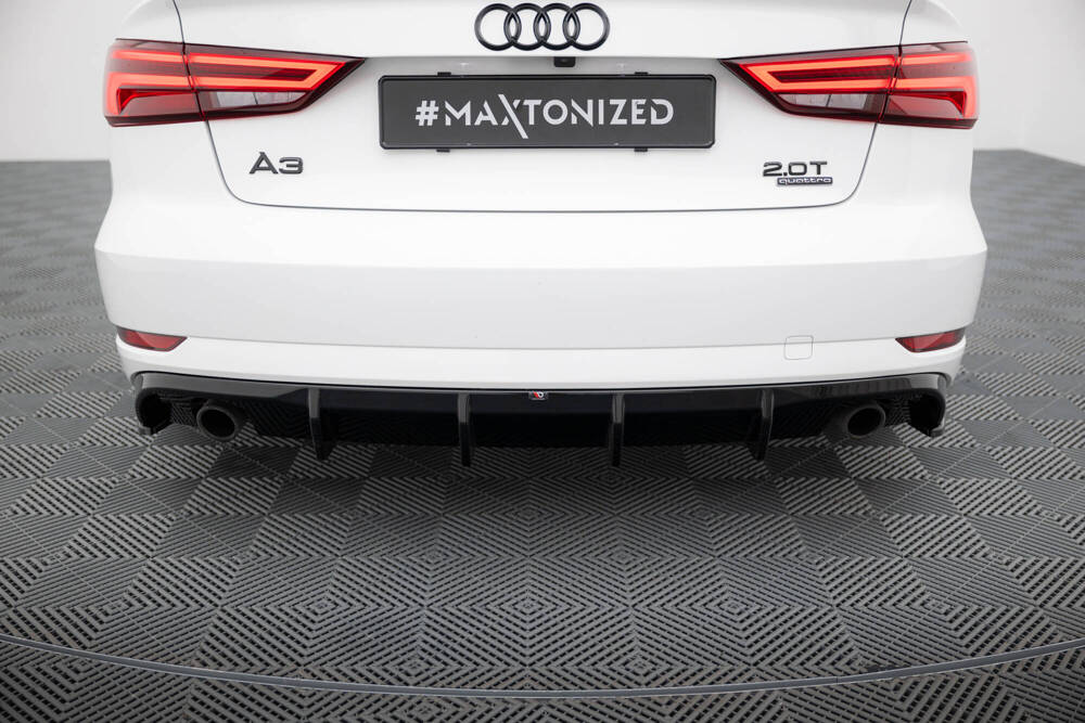 Maxton Design Audi A3 Saloon Rear Diffuser - Single Left & Right Exit Gloss Black (16-20) 6 Maxton Design Audi A3 Saloon Rear Diffuser - Single Left & Right Exit Gloss Black (16-20) - Image 6