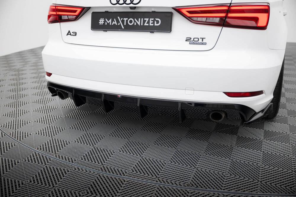 Maxton Design Audi A3 Saloon Rear Diffuser - Single Left & Right Exit Gloss Black (16-20) 7 Maxton Design Audi A3 Saloon Rear Diffuser - Single Left & Right Exit Gloss Black (16-20) - Image 7