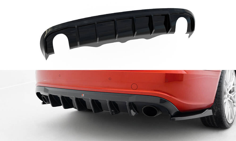 Maxton Design Audi A5 07-11 S-Line Sportback Diffuser - Gloss Single Left & Right Exit (2007-2011) 2 Maxton Design Audi A5 07-11 S-Line Sportback Diffuser - Gloss Single Left & Right Exit (2007-2011) - Image 2