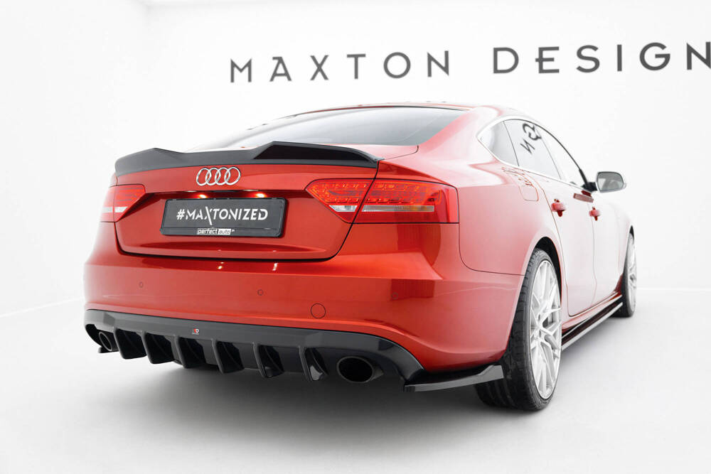 Maxton Design Audi A5 07-11 S-Line Sportback Diffuser - Gloss Single Left & Right Exit (2007-2011) 1 Maxton Design Audi A5 07-11 S-Line Sportback Diffuser - Gloss Single Left & Right Exit