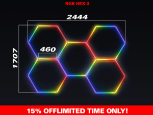 TUFF-HEX COLOUR RGB LED Hex Lights - Multiple Sizes