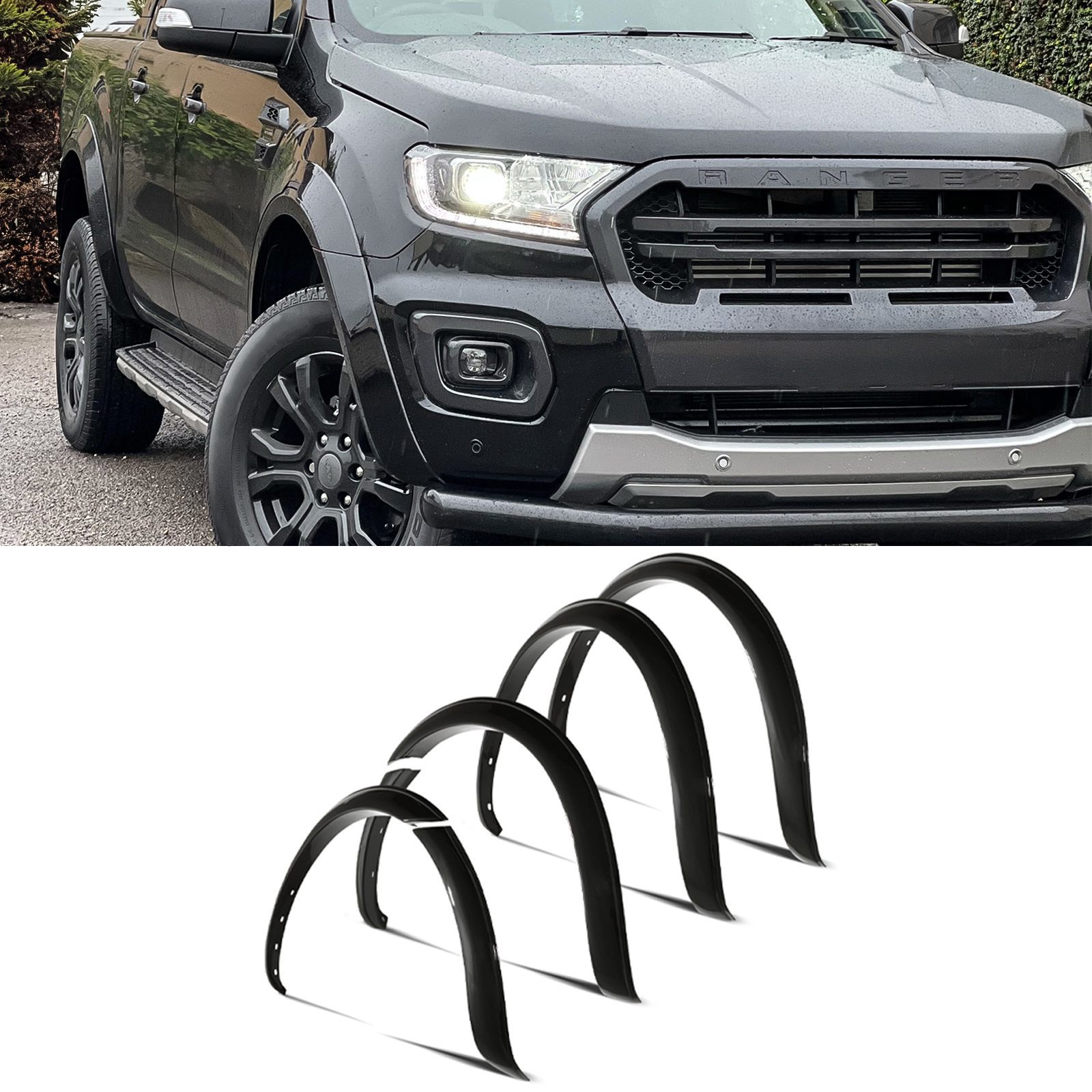 Ford Ranger Wide Arch Kit - GLOSS BLACK - T8 (55mm) (2018-2023) 1 Ford Ranger Wide Arch Kit - GLOSS BLACK - T8 (55mm)